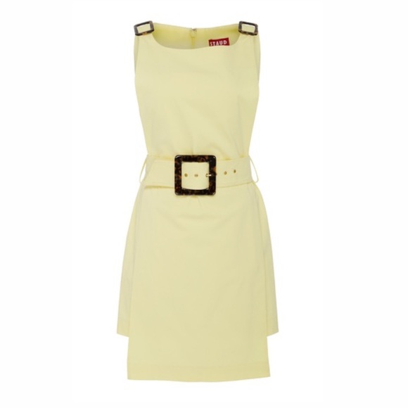 STAUD Radar Belted Dress Yellow - Picture 3 of 13